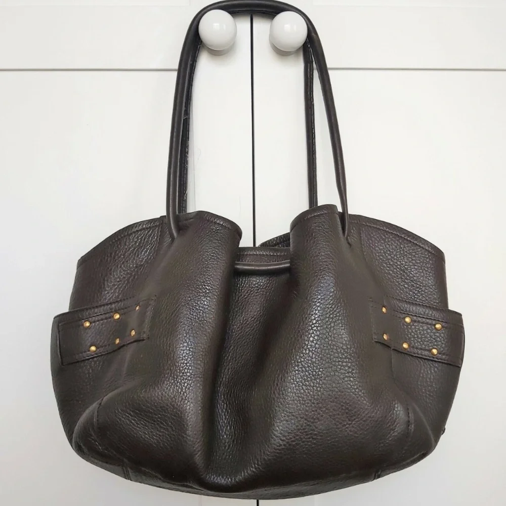 Cole Haan pebbled brown Leather Satchel